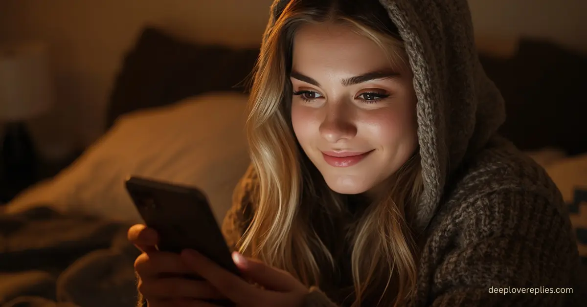 Woman reading a heartfelt love letter for her with a soft smile