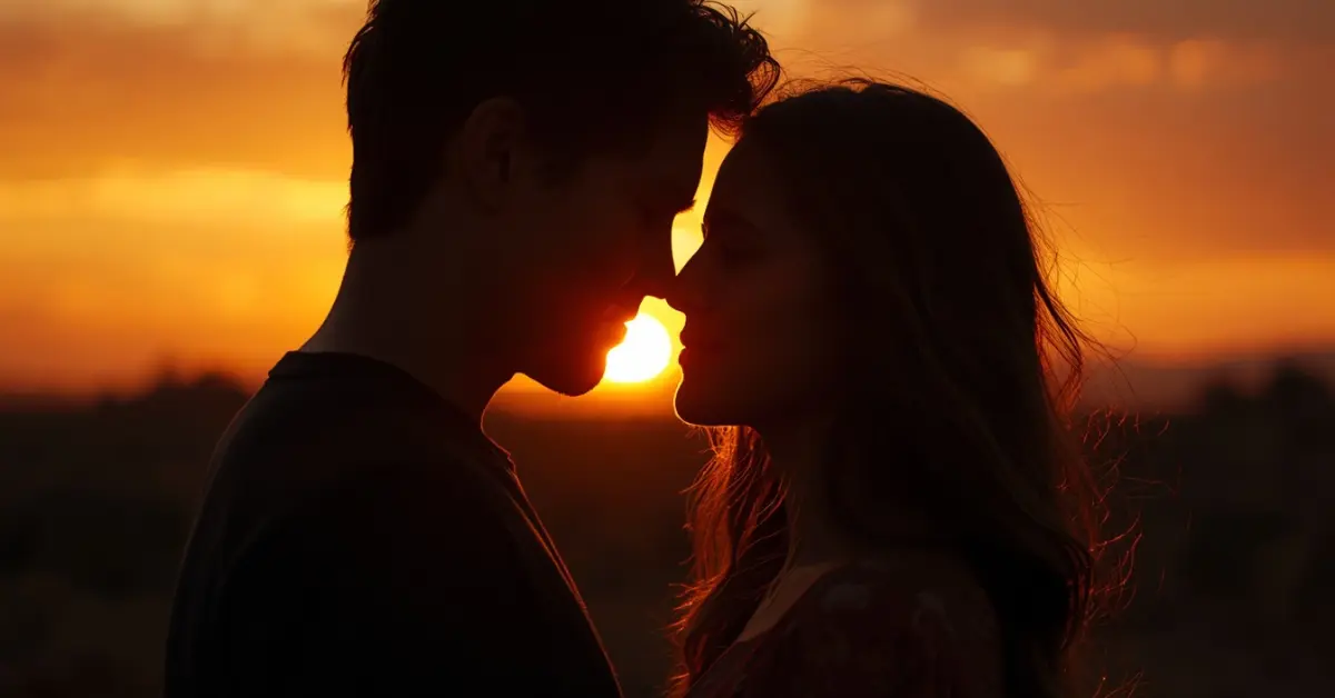 deep-emotional-love-messages for him romantic couple at sunset